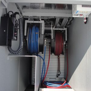 Dual Hydraulic Hose Reels, Transverse Compartment