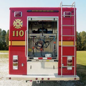 Dual Hydraulic Hose Reels, rear compartment